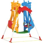 Kids Indoor Swing with Double Seats, Toddler Swing Set with Safety Belts for Aged 3-5, Play Room, Living Room