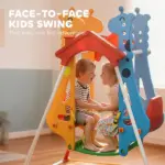 Kids Indoor Swing with Double Seats, Toddler Swing Set with Safety Belts for Aged 3-5, Play Room, Living Room - Image 4