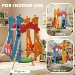 Kids Indoor Swing with Double Seats, Toddler Swing Set with Safety Belts for Aged 3-5, Play Room, Living Room - Image 7