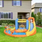 Outsunny Kids Inflatable Water Slide 5-in-1 Bounce House Water Park Jumping Castle with Water Pool, Slide, Climbing Walls and 450W Air Blower - Image 16