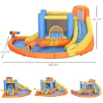 Outsunny Kids Inflatable Water Slide 5-in-1 Bounce House Water Park Jumping Castle with Water Pool, Slide, Climbing Walls and 450W Air Blower - Image 3