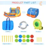 Outsunny Kids Inflatable Water Slide 5-in-1 Bounce House Water Park Jumping Castle with Water Pool, Slide, Climbing Walls and 450W Air Blower - Image 5