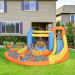 Outsunny Kids Inflatable Water Slide 5-in-1 Bounce House Water Park Jumping Castle with Water Pool, Slide, Climbing Walls and 450W Air Blower - Image 10