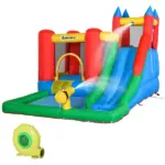 Outsunny 5-in-1 Kids Inflatable Water Slide Bounce House with Pool and 450W Air Blower - Image 11