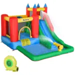 Outsunny 5-in-1 Kids Inflatable Water Slide Bounce House with Pool and 450W Air Blower