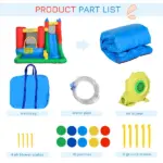 Outsunny 5-in-1 Kids Inflatable Water Slide Bounce House with Pool and 450W Air Blower - Image 6