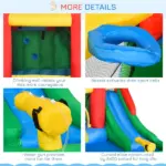 Outsunny 5-in-1 Kids Inflatable Water Slide Bounce House with Pool and 450W Air Blower - Image 8