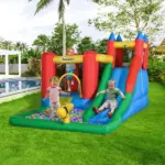 Outsunny 5-in-1 Kids Inflatable Water Slide Bounce House with Pool and 450W Air Blower - Image 10