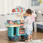 Kids Kitchen Food Stand with Play Food, Cashier Register, Accessories Ages 3-6 - Image 2