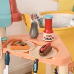 Kids Kitchen Food Stand with Play Food, Cashier Register, Accessories Ages 3-6 - Image 12