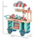 Kids Kitchen Food Stand with Play Food, Cashier Register, Accessories Ages 3-6 - Image 3