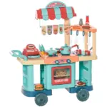 Kids Kitchen Food Stand with Play Food, Cashier Register, Accessories Ages 3-6 - Image 9