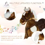 Kids Metal Plush Rocking Horse with Nursery Rhyme Music, Soothing and Entertaining Rocker for Boys and Girls, Dark Brown - Image 7