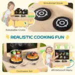 Kids Mud Kitchen, Outdoor Wooden Play Kitchen with Kitchenware and Garden Tools, Pretend Play Outdoor Toys, Natural - Image 6