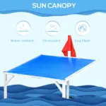 Kids Sandboat Sandbox with Bench Seats and UV Resistant Canopy, Blue - Image 6