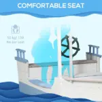 Kids Sandboat Sandbox with Bench Seats and UV Resistant Canopy, Blue - Image 7