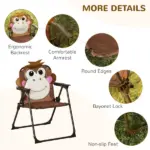 Kids Outdoor Table and Chair Set with Folding Chairs and Adjustable Umbrella, Ages 3 to 6 - Image 6