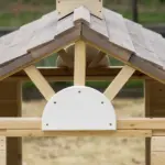 Outsunny Kids Outdoor Wooden Playhouse, Garden Adventure Cottage, Door, Service Station, Flower Pot Holder - Image 8