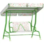 Kids Patio Swing Chair with Adjustable Canopy, Safety Belt for Patio, Garden, Poolside, Balcony, Green - Image 11