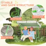 Kids Patio Swing Chair with Adjustable Canopy, Safety Belt for Patio, Garden, Poolside, Balcony, Green - Image 4