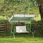 Kids Patio Swing Chair with Adjustable Canopy, Safety Belt for Patio, Garden, Poolside, Balcony, Green - Image 10