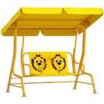 Kids Patio Swing Chair with Adjustable Canopy, Safety Belt for Patio, Garden, Poolside, Balcony, Yellow - Image 11