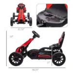 Kids Pedal Go Kart Outdoor Ride-on Toy with Adjustable Seat Swing Axle Handbrake Red for Boys and Girls 3-8 Years - Image 3
