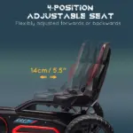 Kids Pedal Go Kart Outdoor Ride-on Toy with Adjustable Seat Swing Axle Handbrake Red for Boys and Girls 3-8 Years - Image 4