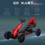 Kids Pedal Go Kart Outdoor Ride-on Toy with Adjustable Seat Swing Axle Handbrake Red for Boys and Girls 3-8 Years - Image 7