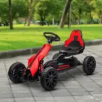 Kids Pedal Go Kart Outdoor Ride-on Toy with Adjustable Seat Swing Axle Handbrake Red for Boys and Girls 3-8 Years - Image 10