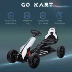 Kids Pedal Go Kart Outdoor Ride-on Toy with Adjustable Seat Swing Axle Handbrake White for Boys and Girls 3-8 Years - Image 7