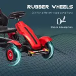 Kids Pedal Go Kart with Adjustable Seat, Rubber Wheels, Red - Image 6