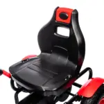 Kids Pedal Go Kart with Adjustable Seat, Rubber Wheels, Red - Image 9