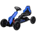 Aosom Kids Pedal Go Kart with Adjustable Seat Swing Axle Blue Outdoor Ride-on Toy