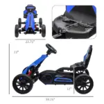 Aosom Kids Pedal Go Kart with Adjustable Seat Swing Axle Blue Outdoor Ride-on Toy - Image 3