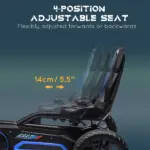 Aosom Kids Pedal Go Kart with Adjustable Seat Swing Axle Blue Outdoor Ride-on Toy - Image 4
