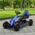 Aosom Kids Pedal Go Kart with Adjustable Seat Swing Axle Blue Outdoor Ride-on Toy - Image 10