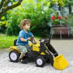 Kids Pedal Go Kart with Front Loader Digger, Bright Yellow, Outdoor Play Toy for Ages 3+ - Image 2