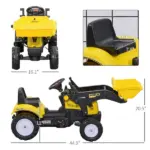 Kids Pedal Go Kart with Front Loader Digger, Bright Yellow, Outdoor Play Toy for Ages 3+ - Image 3