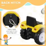 Kids Pedal Go Kart with Front Loader Digger, Bright Yellow, Outdoor Play Toy for Ages 3+ - Image 7
