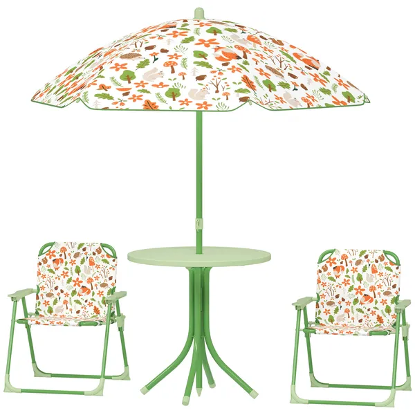 kids-picnic-table-and-chair-set-outdoor-activity-table-with-foldable-chairs-removable-umbrella-for-backyard-green.webp Kids Picnic Table and Chair Set, Outdoor Activity Table with Foldable Chairs, Removable Umbrella for Backyard, Green - Image 1