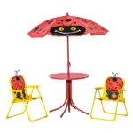 Kids Picnic Table and Chair Set, Folding Outdoor Furniture for Patio and Backyard with Height-Adjustable Umbrella, Durable