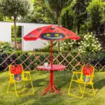 Kids Picnic Table and Chair Set, Folding Outdoor Furniture for Patio and Backyard with Height-Adjustable Umbrella, Durable - Image 10