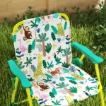 Kids Picnic Table, Kids Table and Chair Set with 2 Folding Chairs and Umbrella for Backyard, Garden, Patio, Green - Image 9