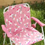 Qaba Kids Picnic Table, Kids Table and Chair Set with 2 Folding Chairs and Umbrella for Backyard, Garden, Patio, Pink - Image 9