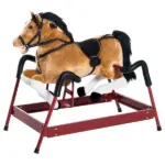 Kids Plush Rocking Horse Toy, Toddler Spring Rocker Rocking Horse With Realistic Sounds, for Children 3+ Years Old, Brown - Image 13