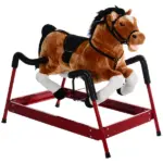 Kids Plush Rocking Horse Toy, Toddler Spring Rocker Rocking Horse With Realistic Sounds, for Children 3+ Years Old, Brown - Image 15