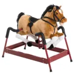 Kids Plush Rocking Horse Toy, Toddler Spring Rocker Rocking Horse With Realistic Sounds, for Children 3+ Years Old, Brown