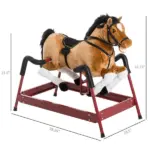 Kids Plush Rocking Horse Toy, Toddler Spring Rocker Rocking Horse With Realistic Sounds, for Children 3+ Years Old, Brown - Image 3