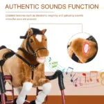 Kids Plush Rocking Horse Toy, Toddler Spring Rocker Rocking Horse With Realistic Sounds, for Children 3+ Years Old, Brown - Image 5
